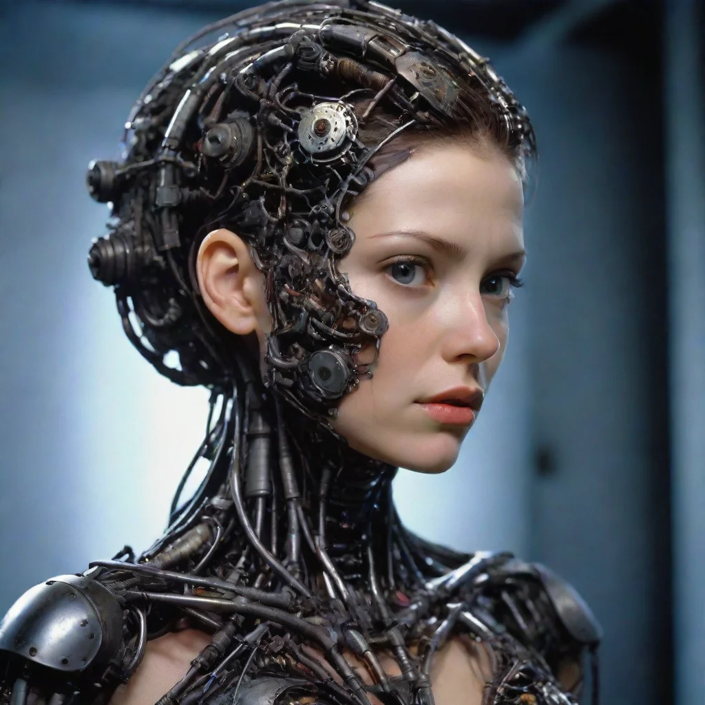 aifrom movie event horizon 1997 from movie virus 1999 womans made of machine parts hyper reali