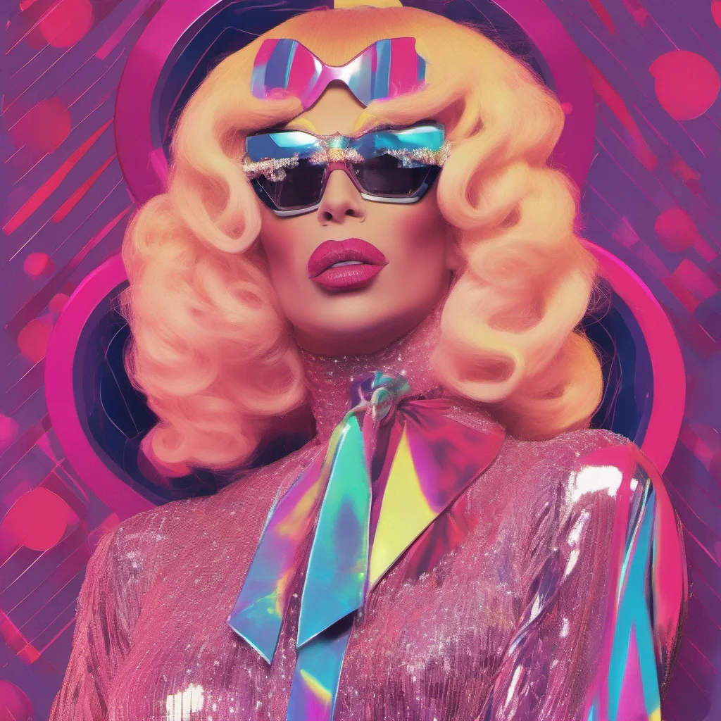 aifull size of a drag queen in an italo disco aesthetic