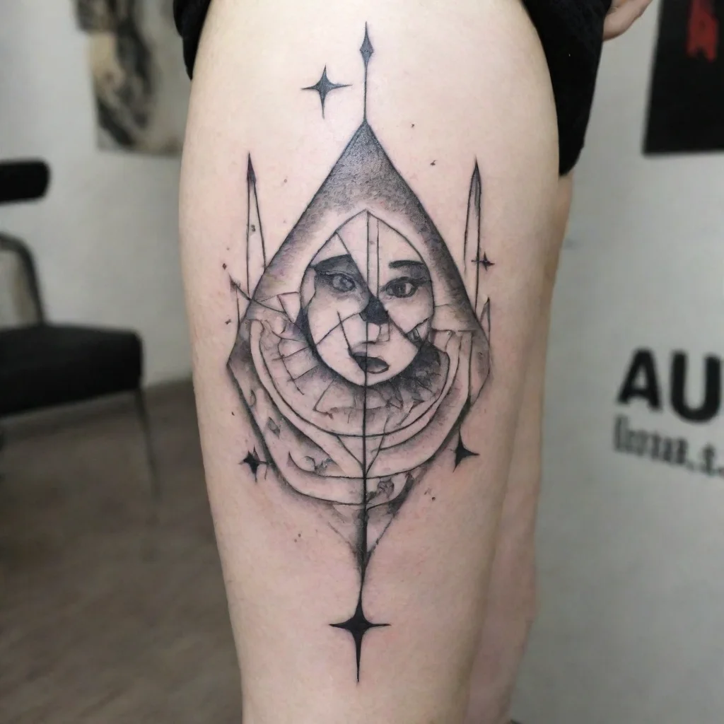 funny fine line black and white tattoo