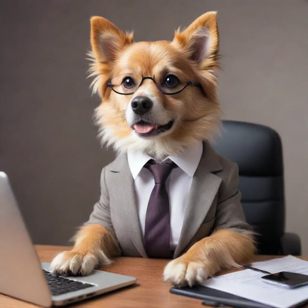 aifurry dog businesswoman