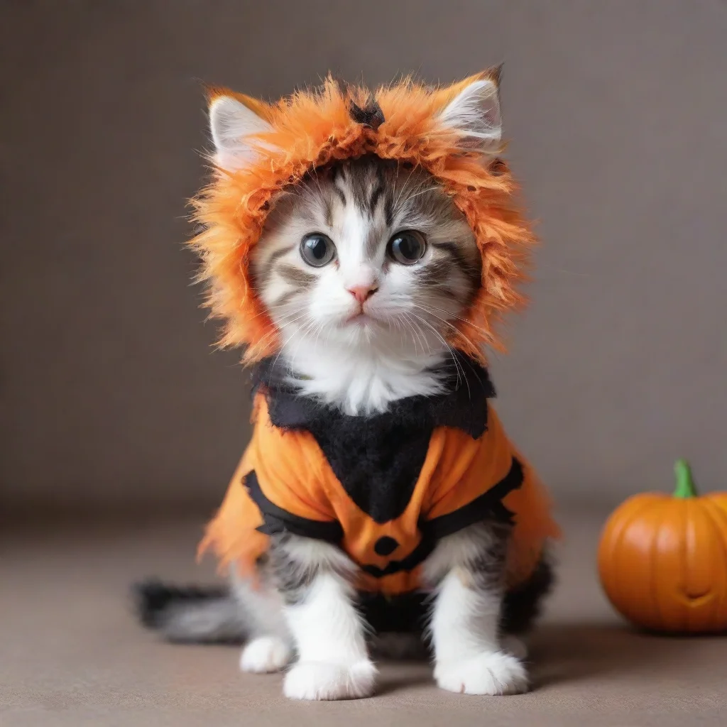 aifurry kitten in halloween costume 