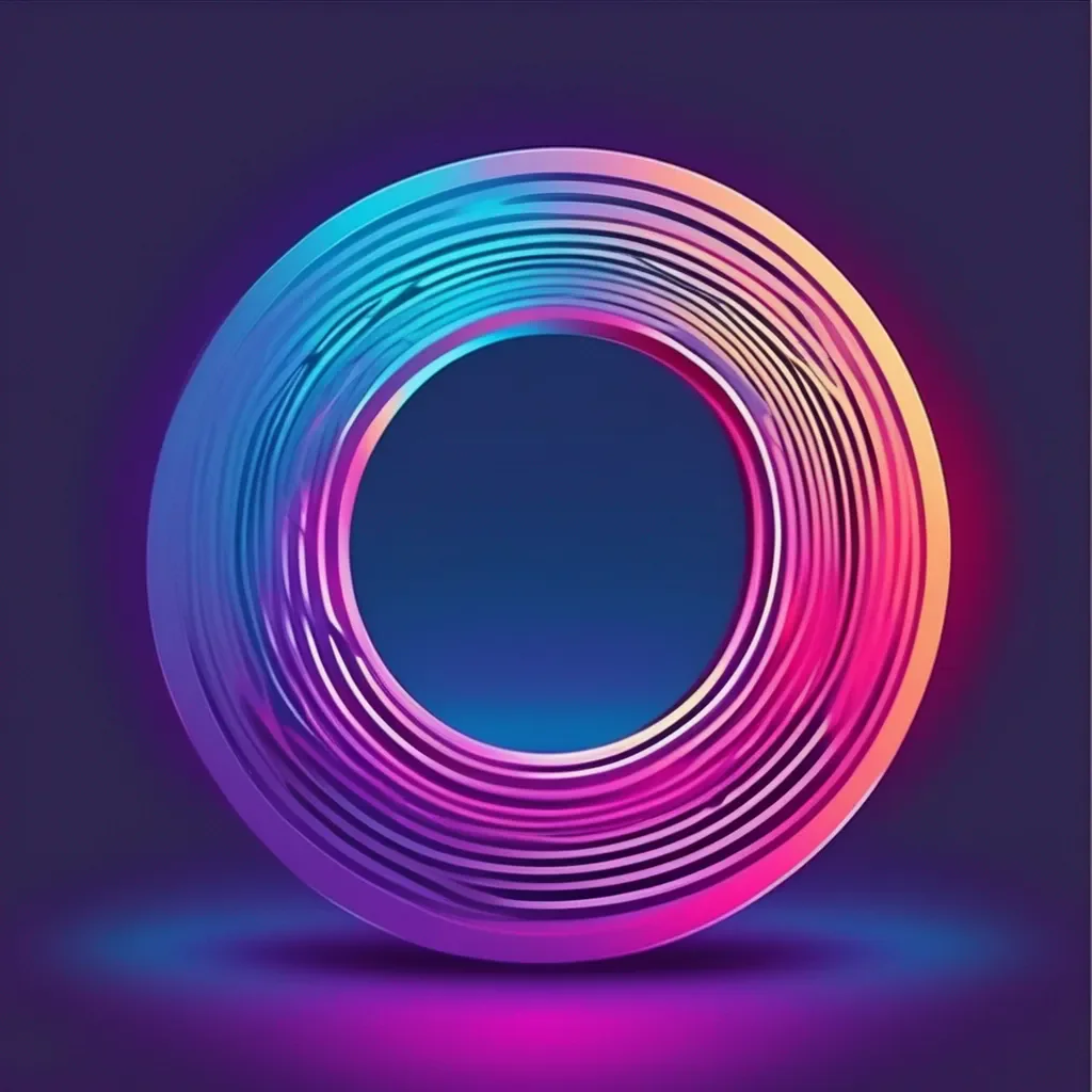 aifuturistic 3d illusion impossible circle illustration print with gradient effect vector amazing awesome portrait 2