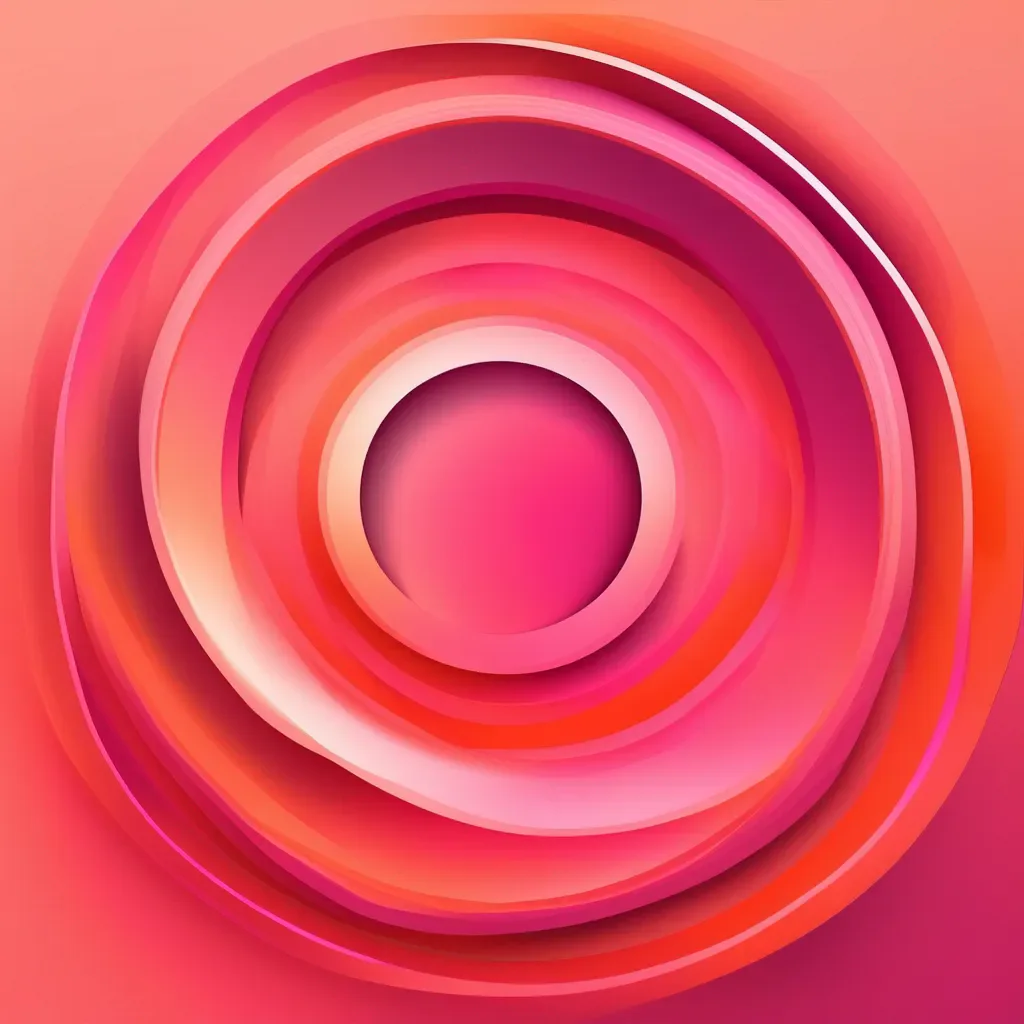 aifuturistic 3d illusion impossible circle illustration print with gradient effect vector orange pink amazing awesome portrait 2