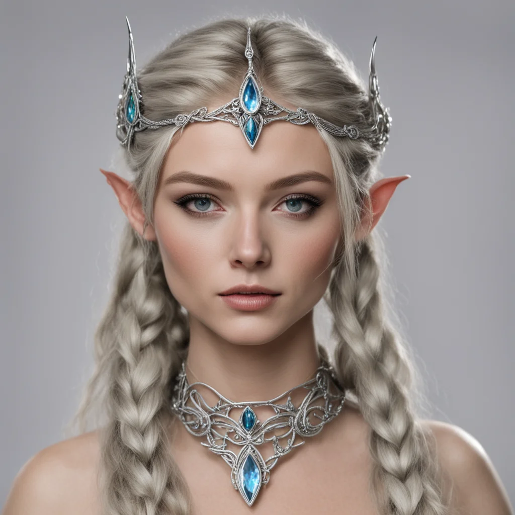 galion with braids wearing silver elven circlet with diamonds