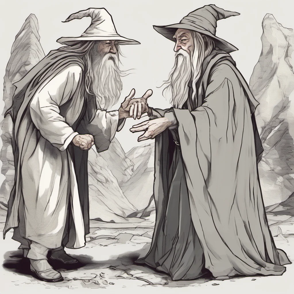 aigandalf fighting dumbledore in rock paper scissors good looking trending fantastic 1