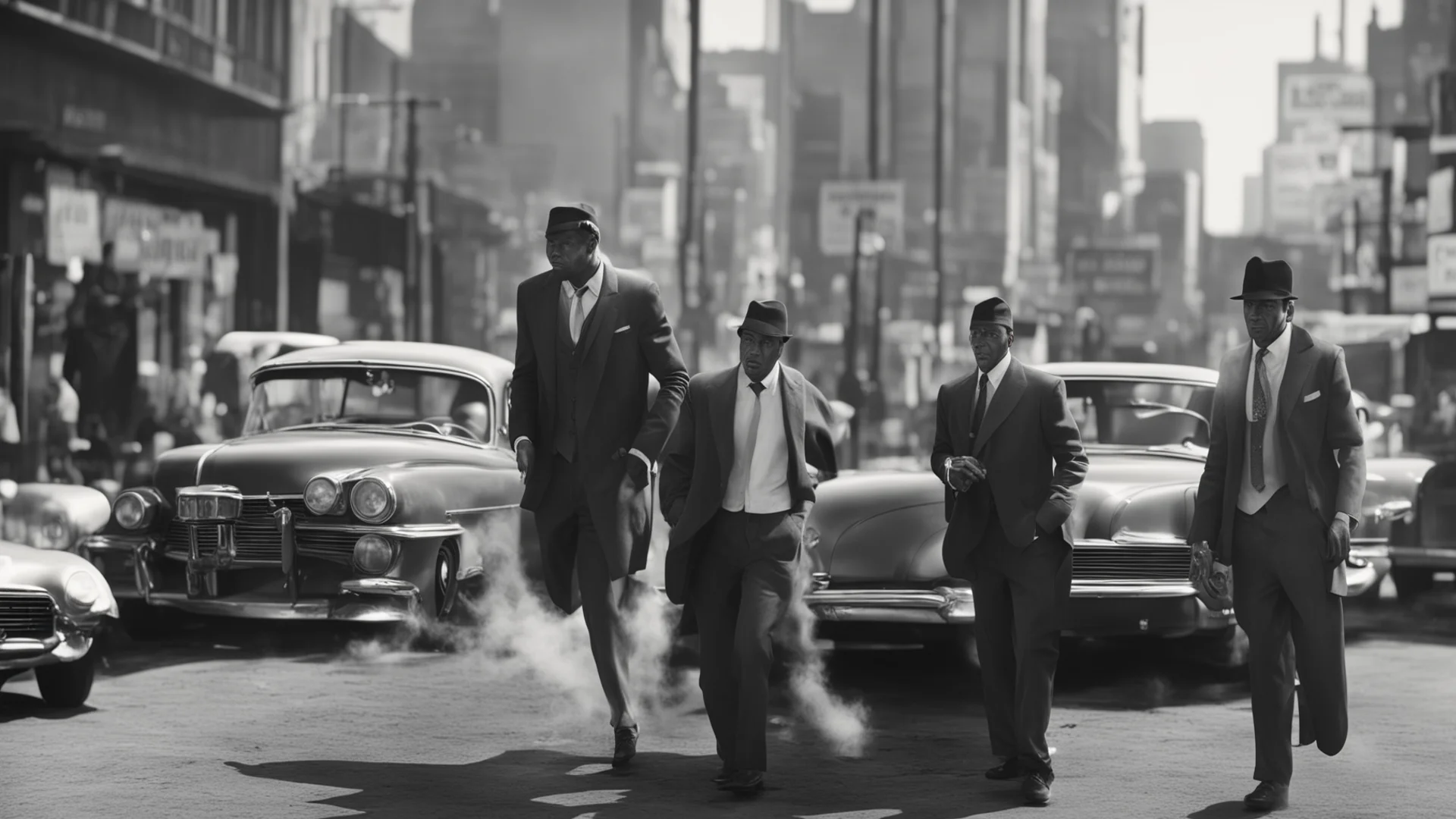 aigangster movie scene out of the 60ies in the style of gta 5 confident engaging wow artstation art 3 wide
