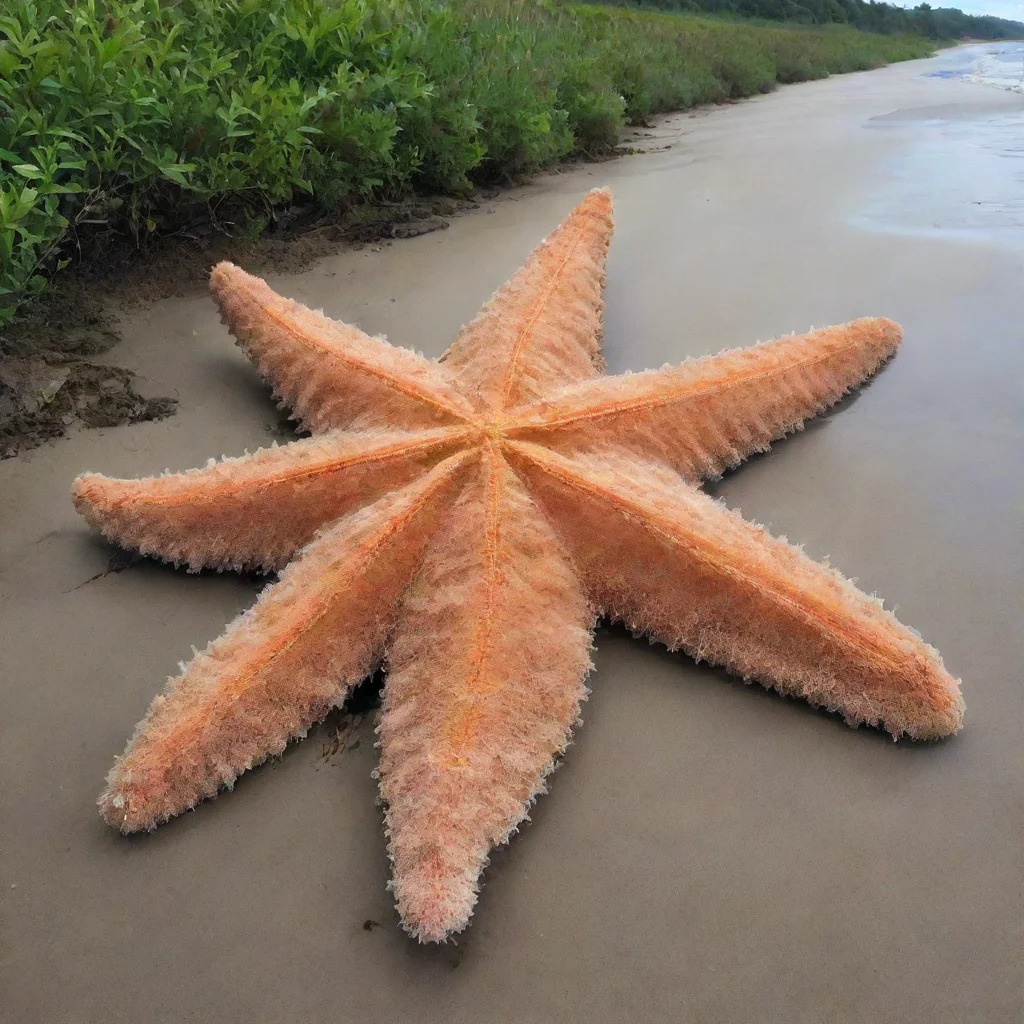 giant furred starfish on land