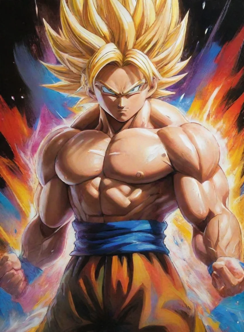 aigigachad hd anime supersaiyajin art detailed colorful abs  portrait43