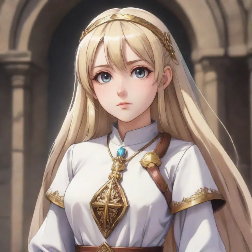 girl cleric in anime style
