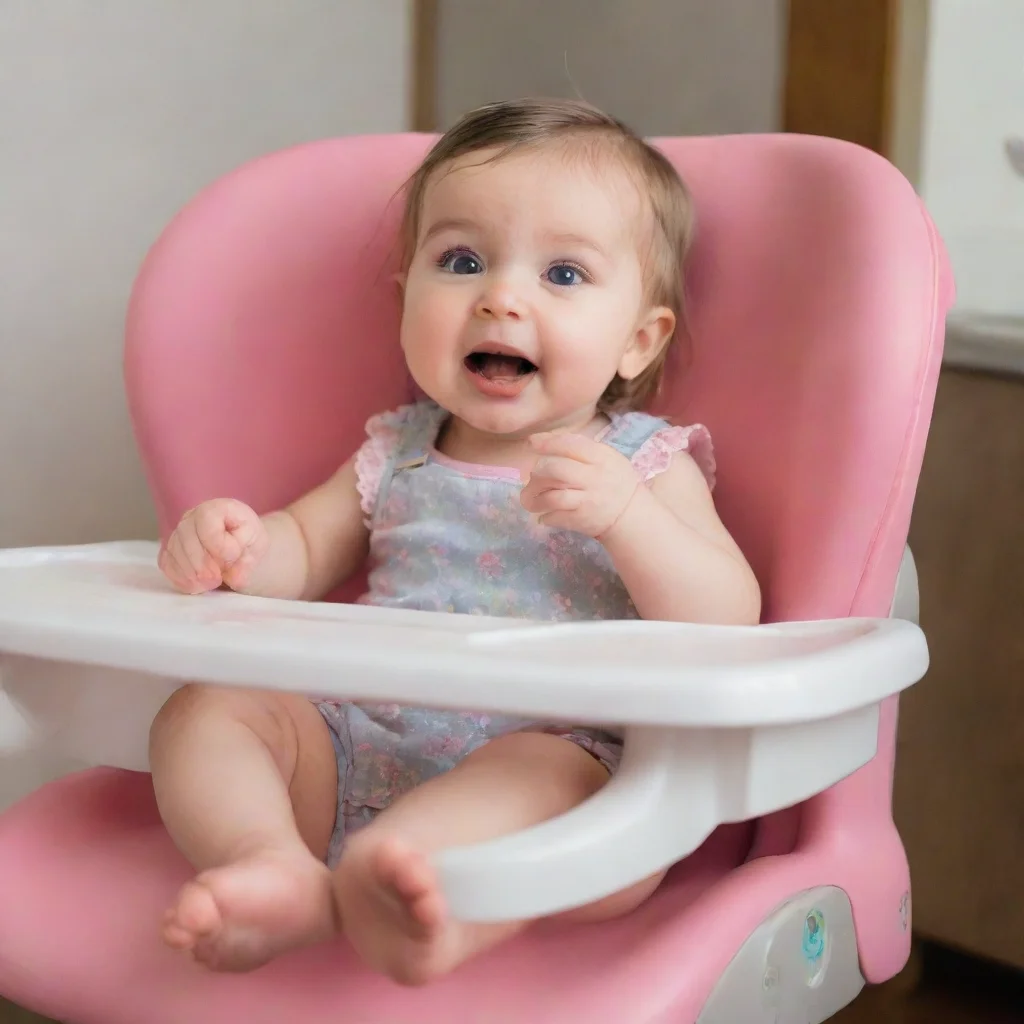 aigirl in high chair is fed like a baby
