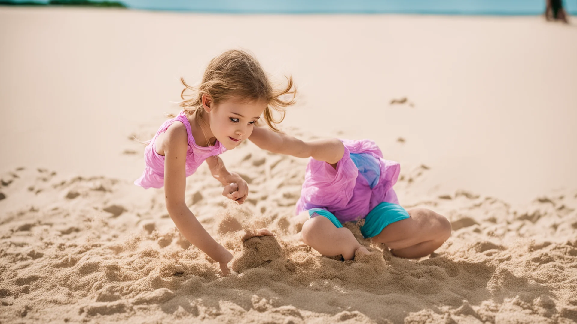 aigirl playing in sand amazing awesome portrait 2 wide