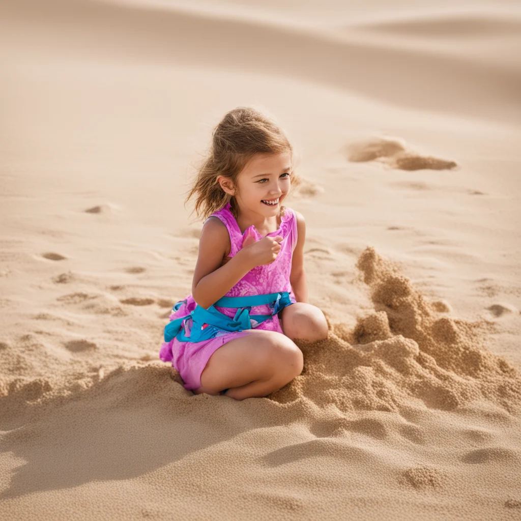 girl playing in sand confident engaging wow artstation art 3