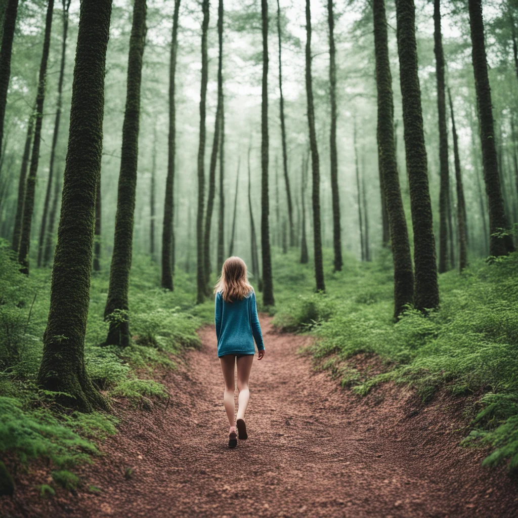 girl walking in forest  good looking trending fantastic 1