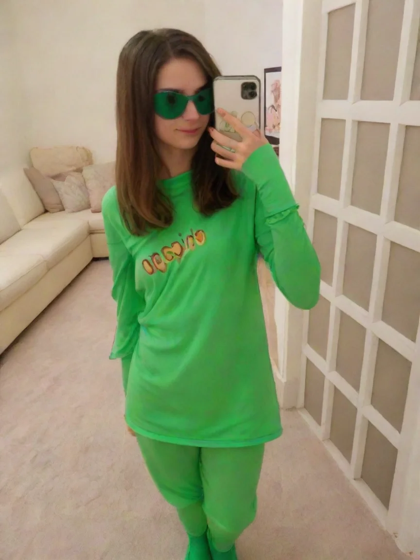 girl wearing green batthing suit