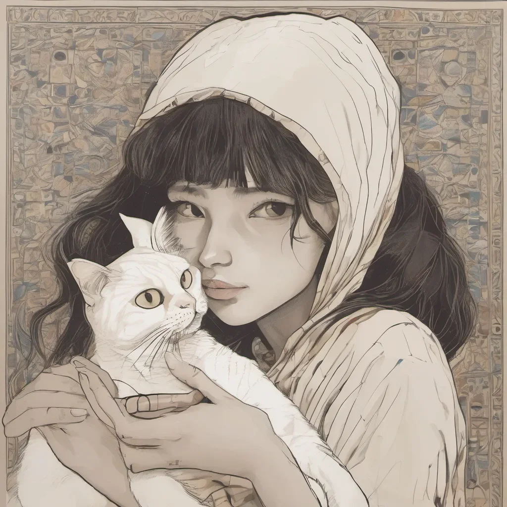 aigirl with a bengali cat confident engaging wow artstation art 3