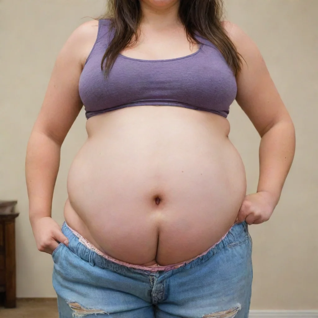girl with a big belly 