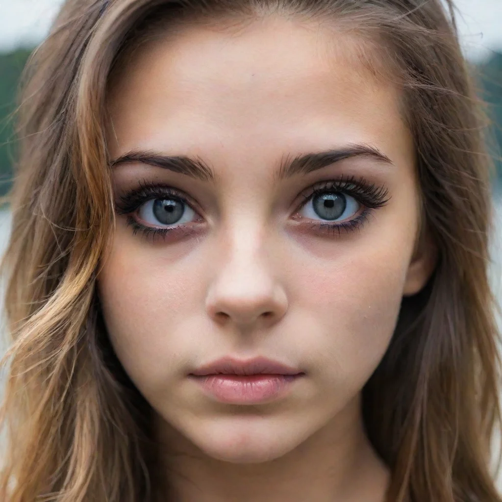 girl with black shark eyes
