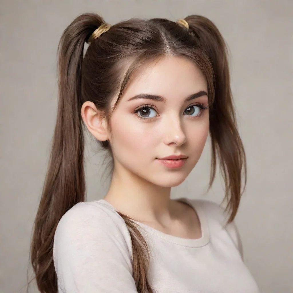 girl with brown hair in a ponytail aime 