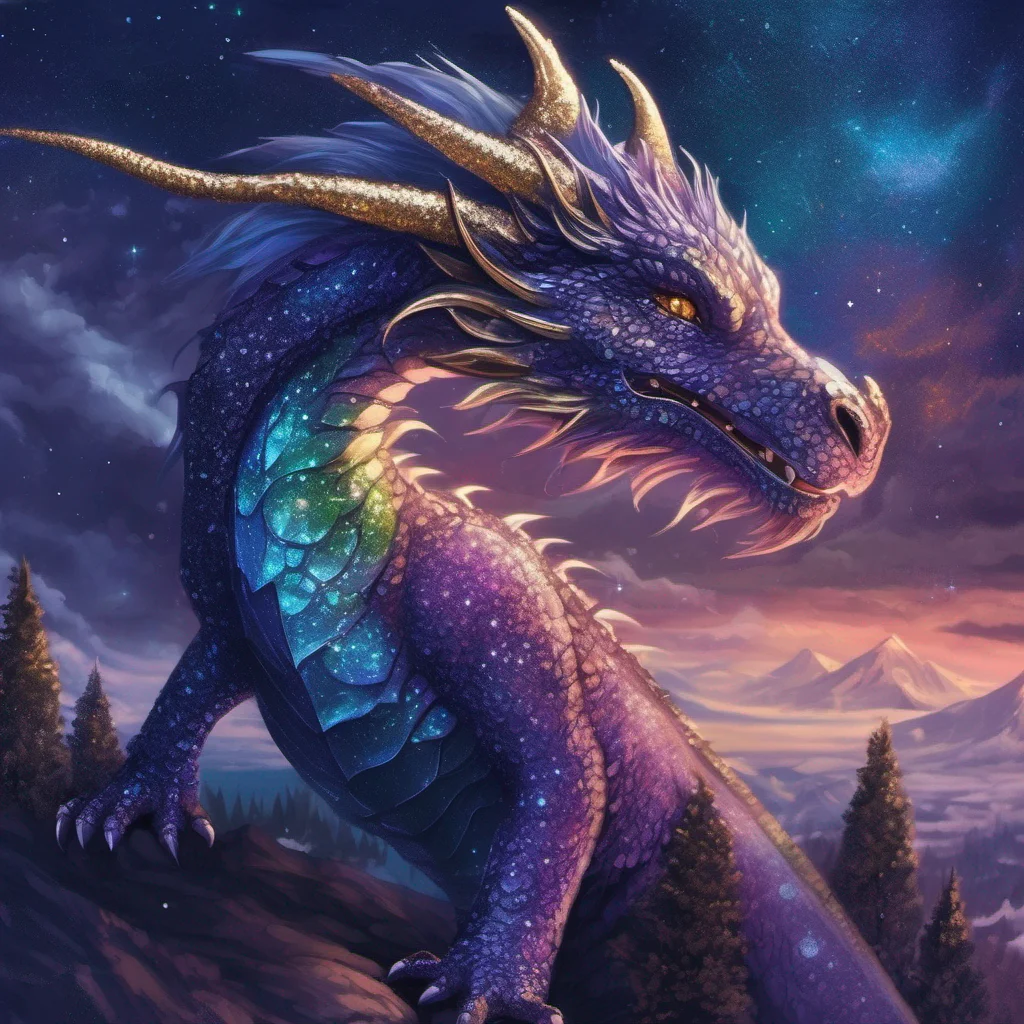 glitter dragon fantasy art night sky good looking trending fantastic 1