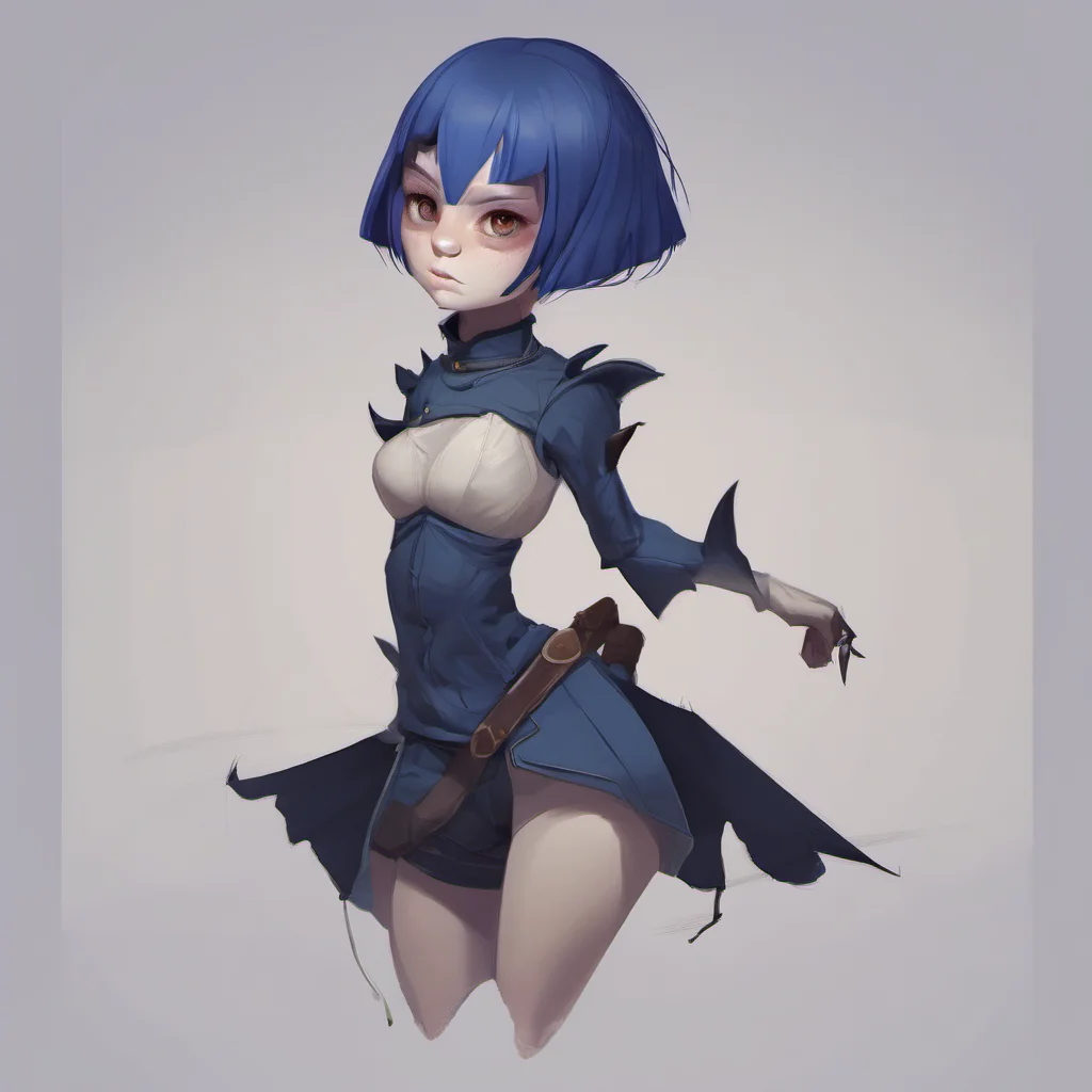 aigoblin girl with dark blue short hair  amazing awesome portrait 2