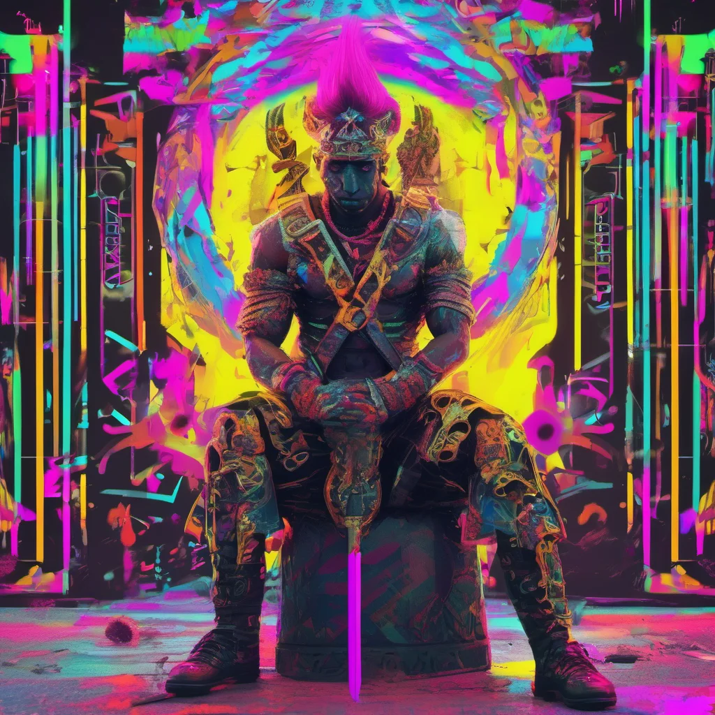 aigod digital art neon punk masculine warrior good looking trending fantastic 1