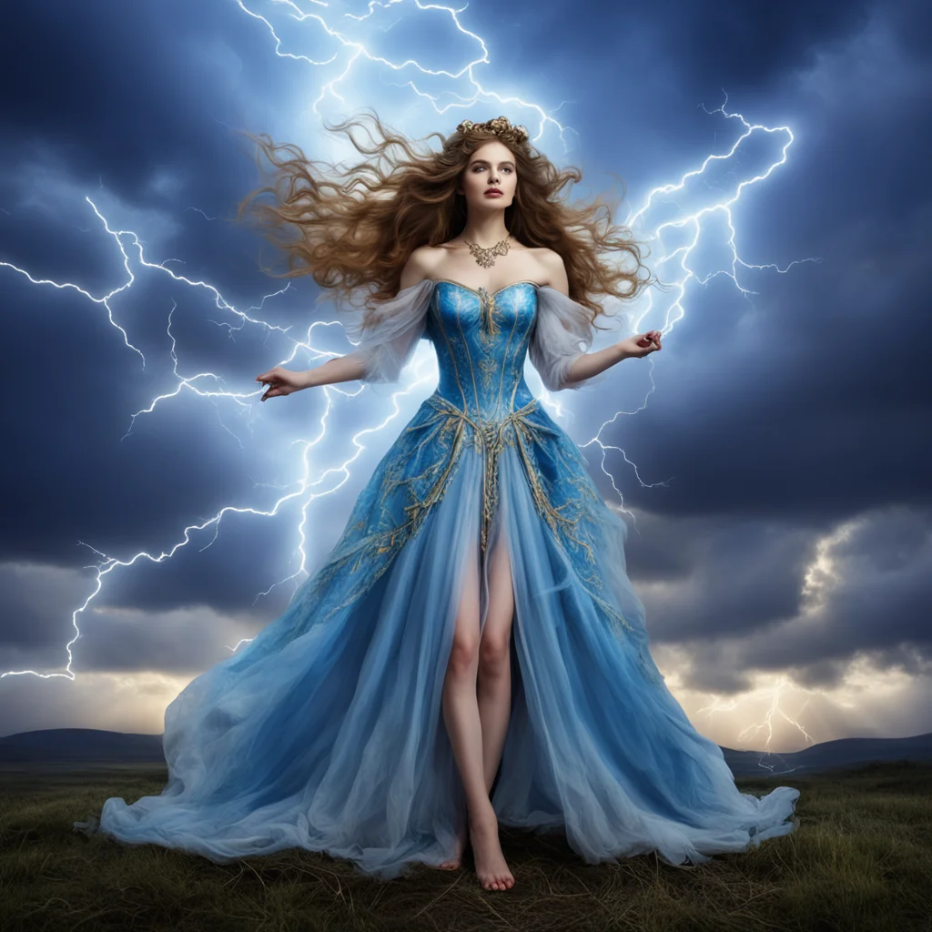 aigoddess of lightning russian fairy tale folk dress folklore thunder dramatic good looking trending fantastic 1