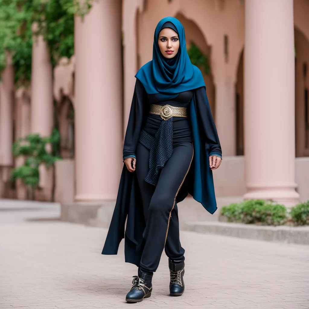aigodess kali in riding shoes and in hijab