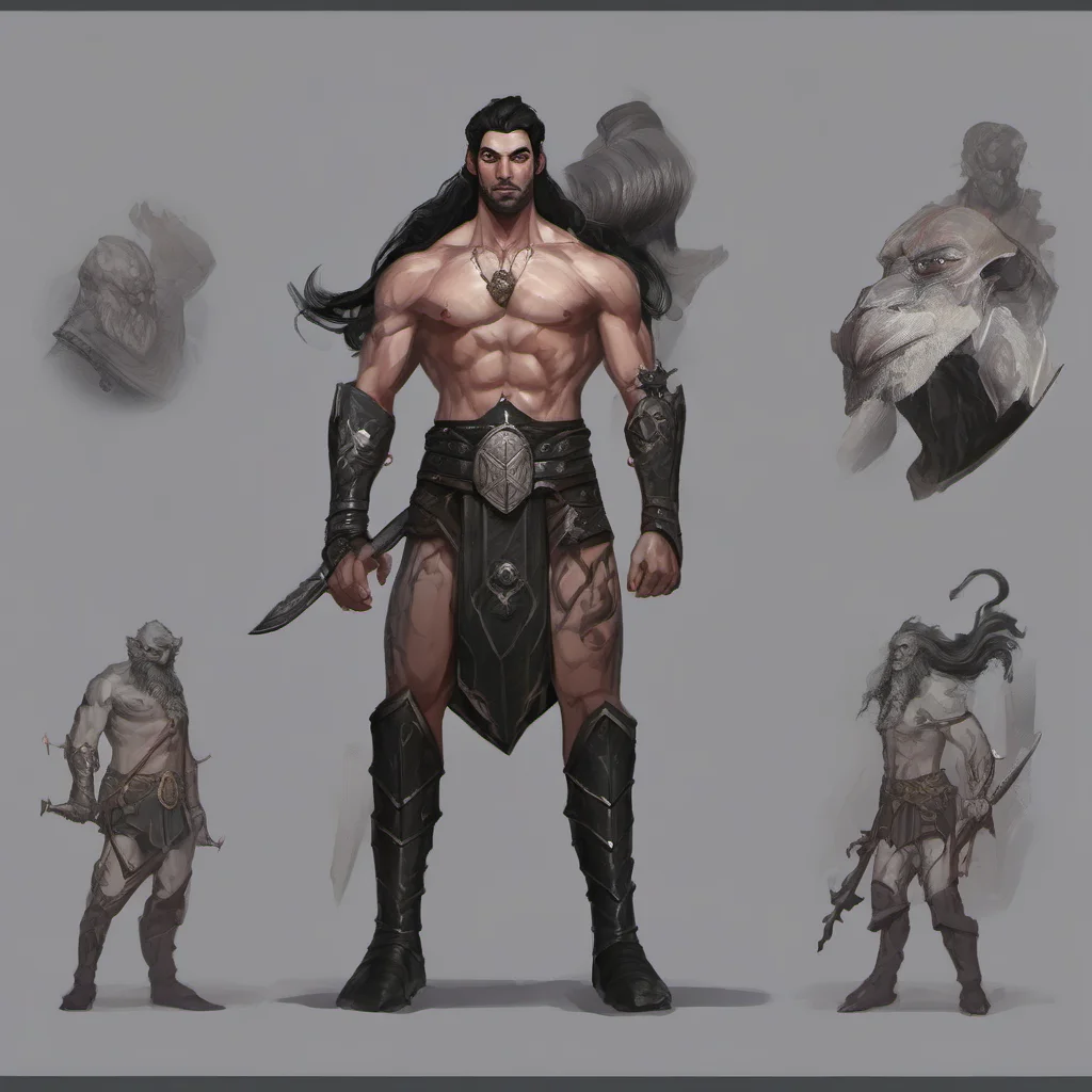 aigoliath black hair grey skin dnd good looking trending fantastic 1