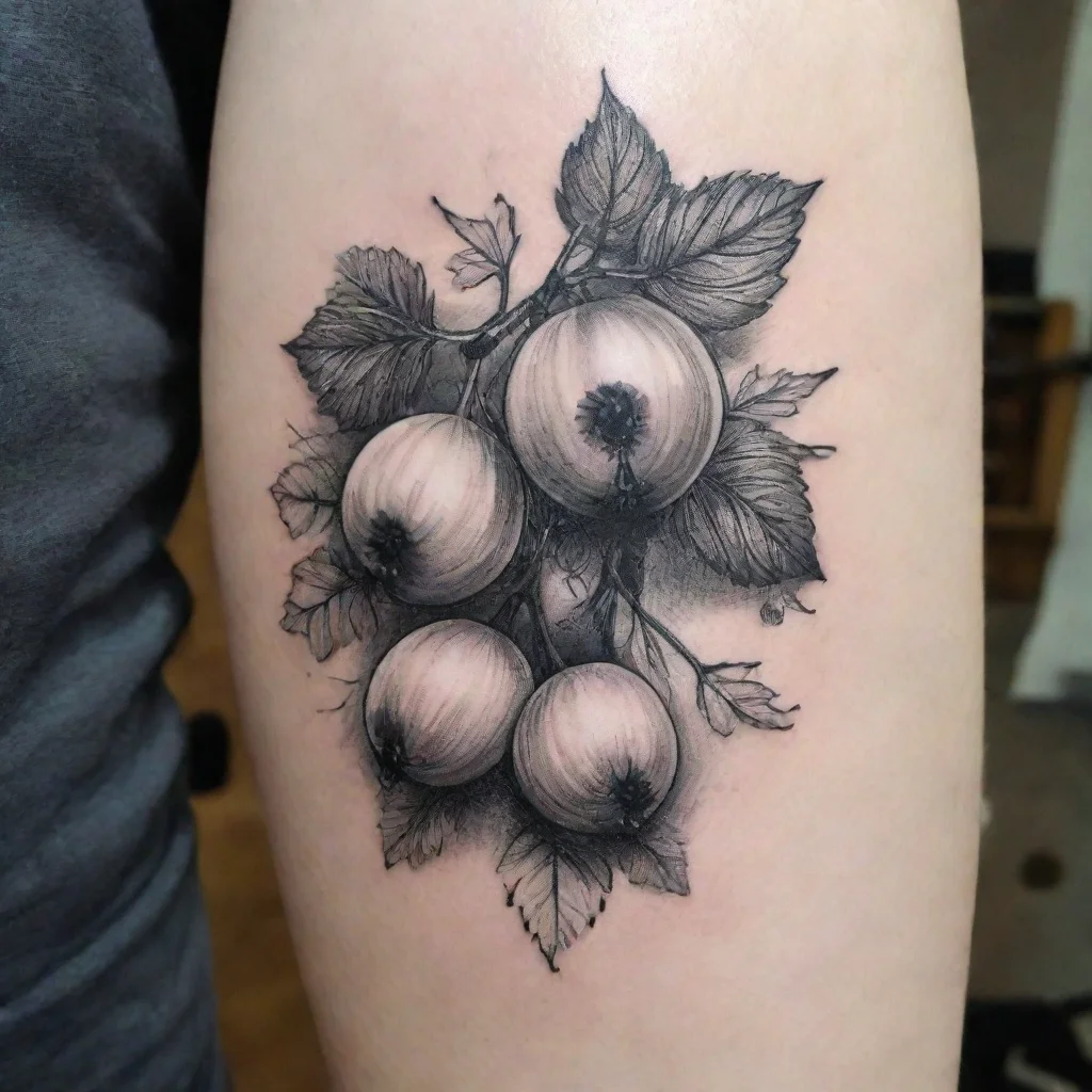 aigooseberry white and black fine line tattoo