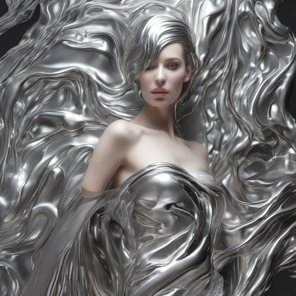 aigorgeous woman made of silver slime amazing awesome portrait 2