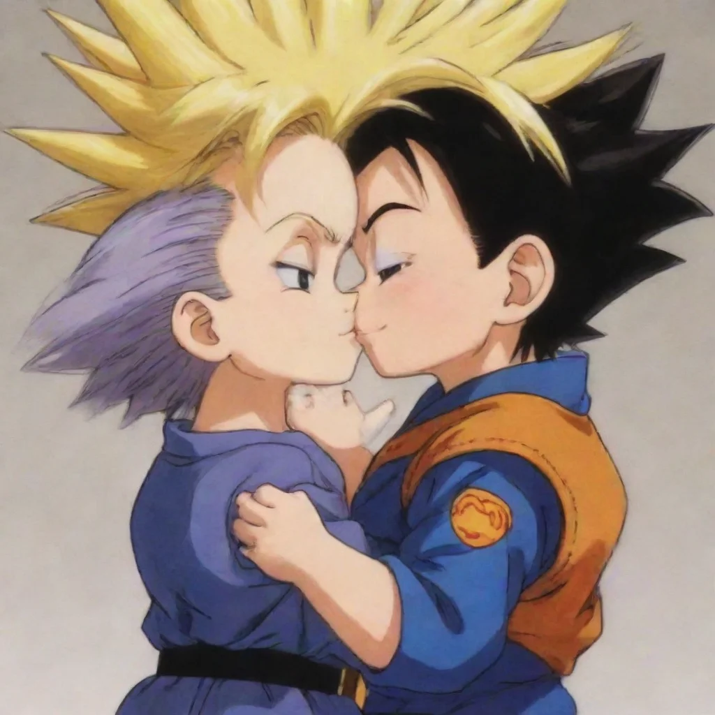 aigoten and trunks kissing