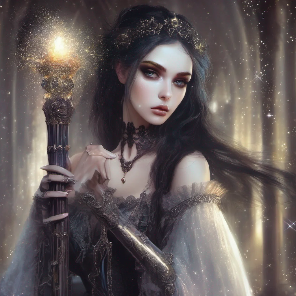 aigoth medieval fantasy art beauty grace magic sparkle staff glitter