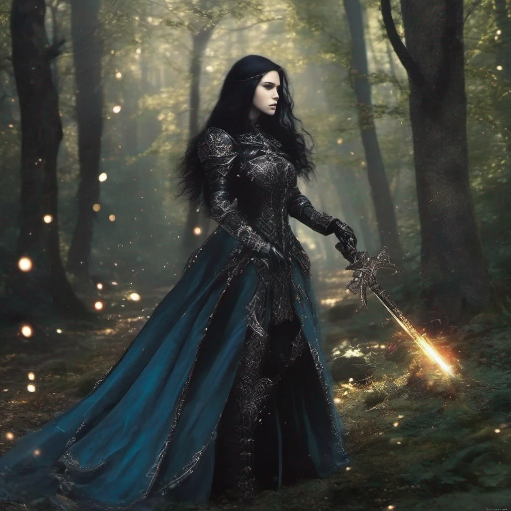 aigoth medieval fantasy art beauty grace magic sparkle staff weapon battle sword armor glitter forest