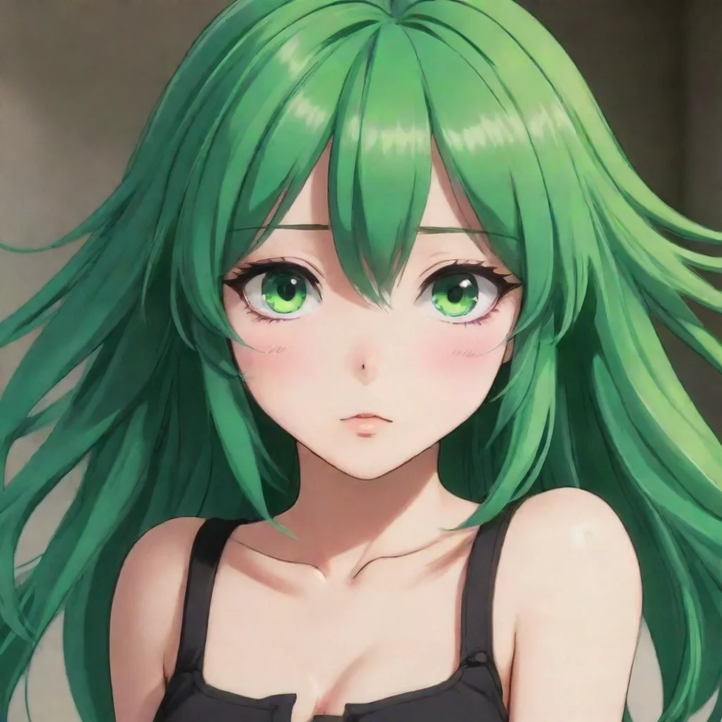 green haired girl anime
