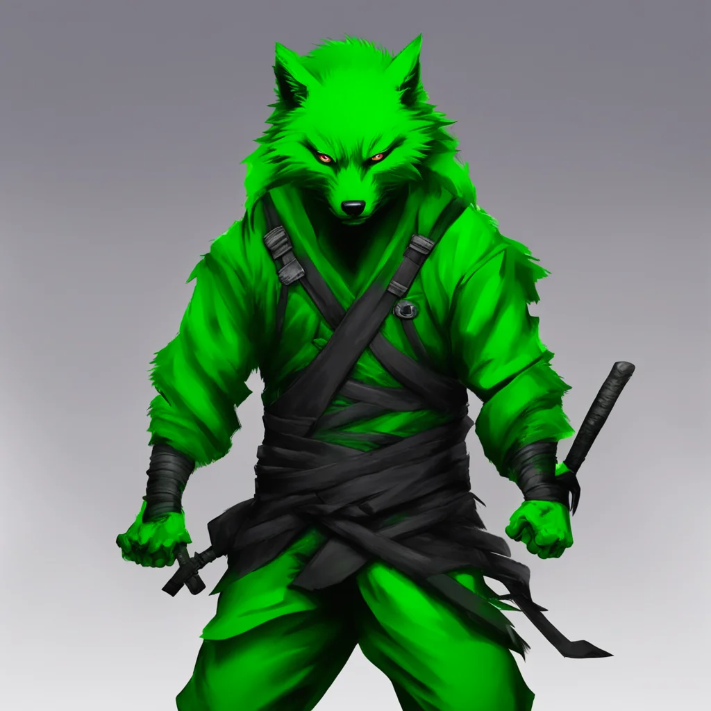 aigreen wolf ninja amazing awesome portrait 2