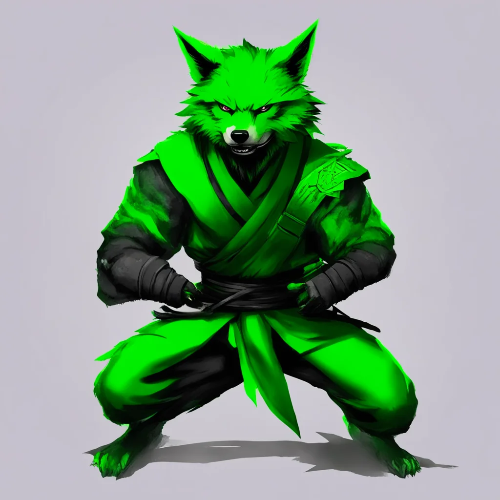 green wolf ninja confident engaging wow artstation art 3