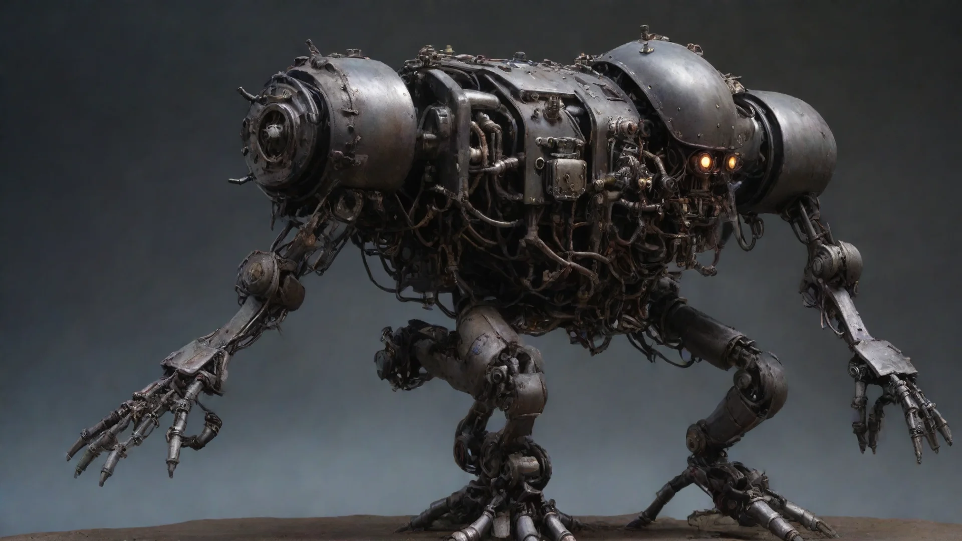 aigrimdark aetherophasic engine powered evil robot wide