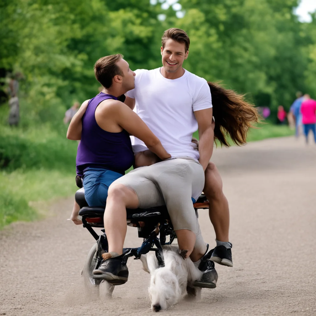 aiguy riding on a girl good looking trending fantastic 1