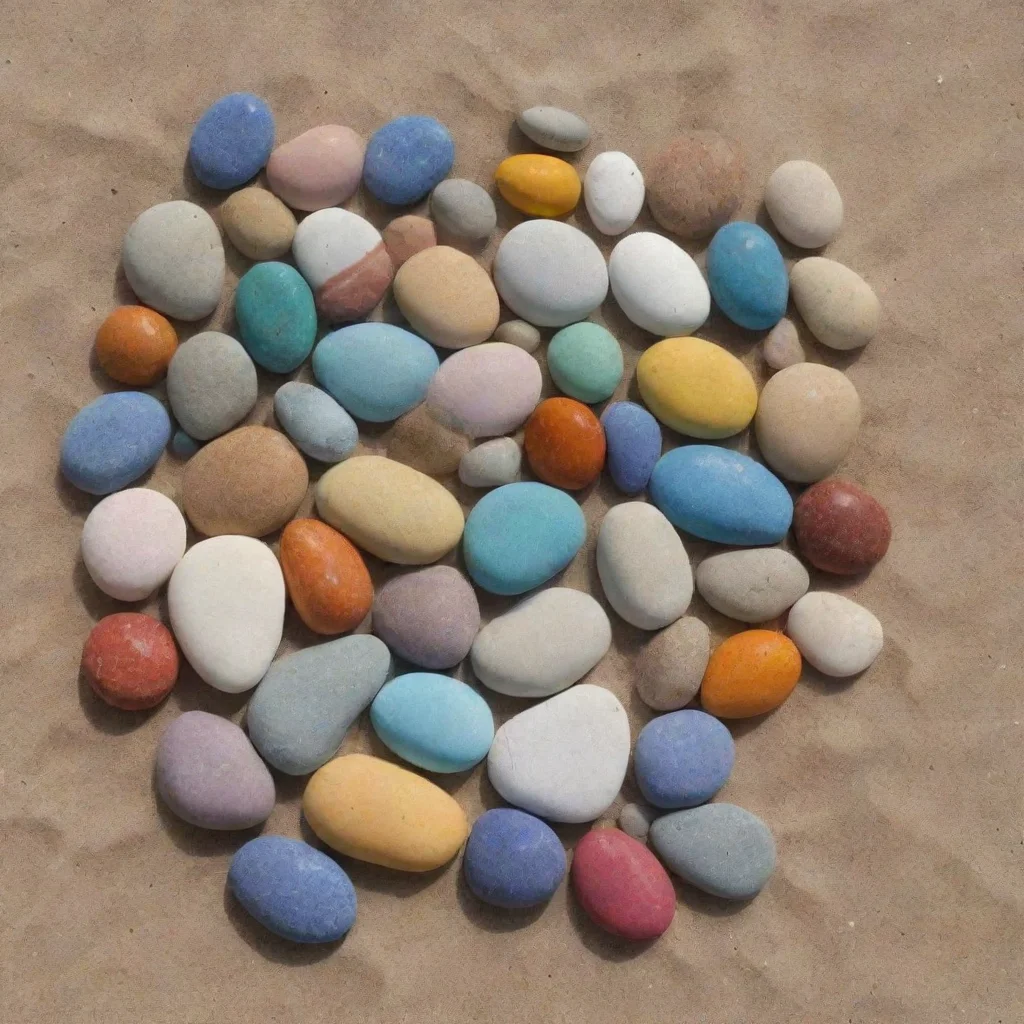 aihagame una playa con piedras de colores tornasol