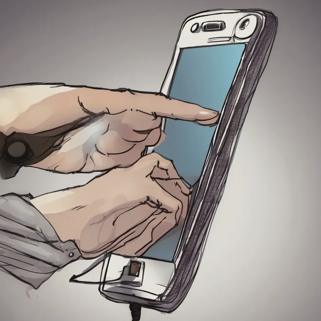 aihand with  cellphone