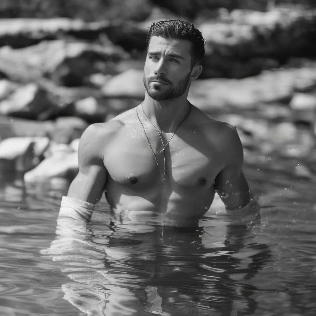 aihandsome man water