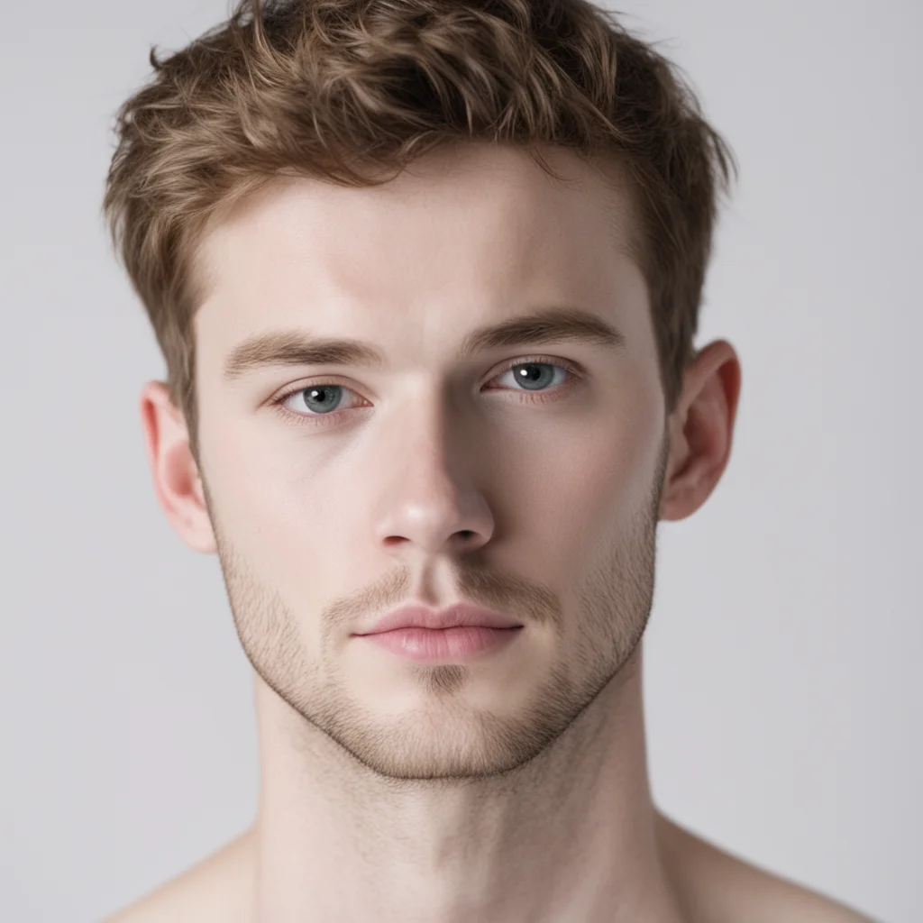 aihandsome pale young man face