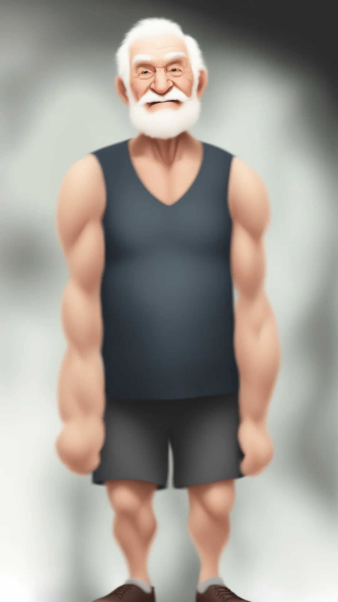 aihappy and strong old man   vector illustration tall