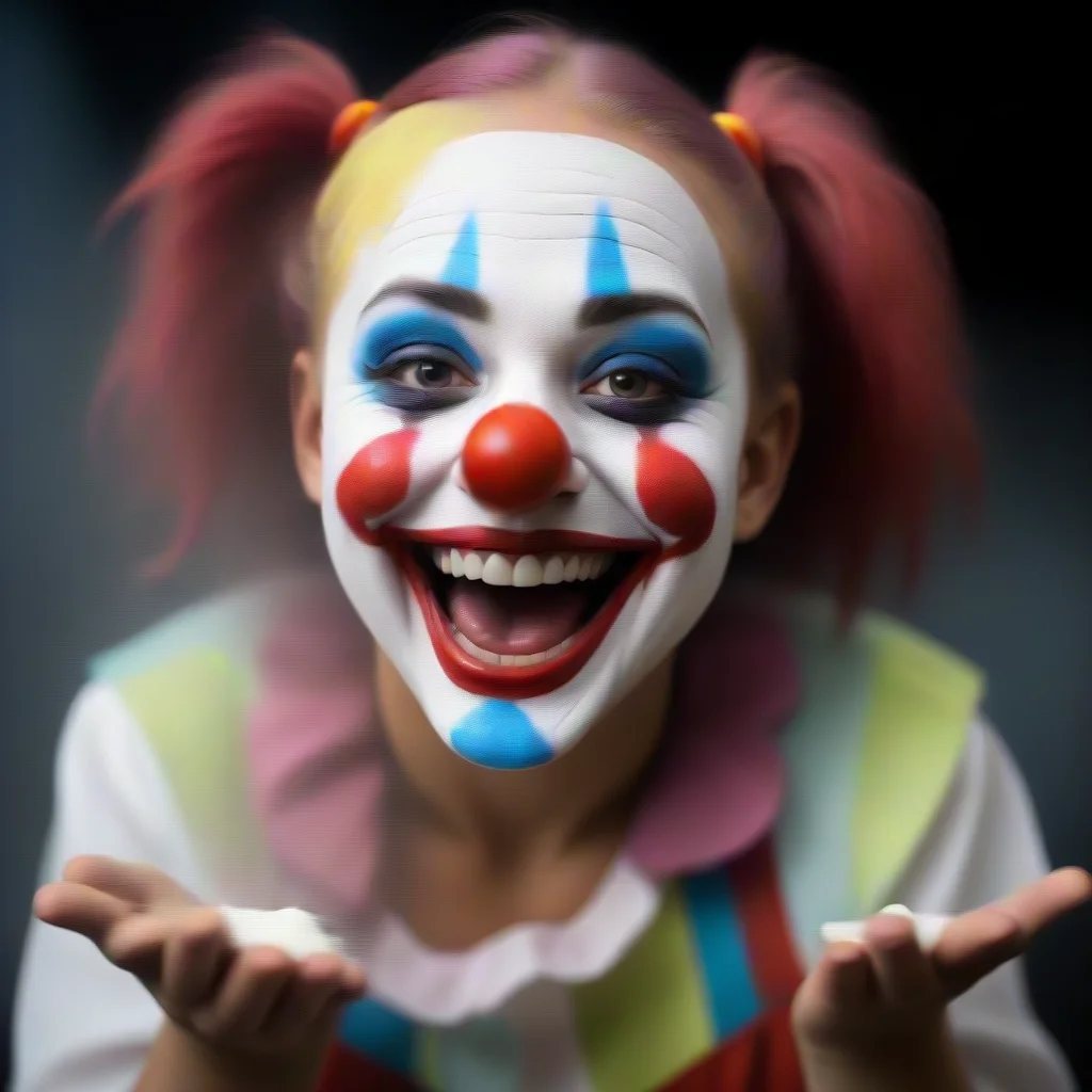 happy clown girl pie in the face