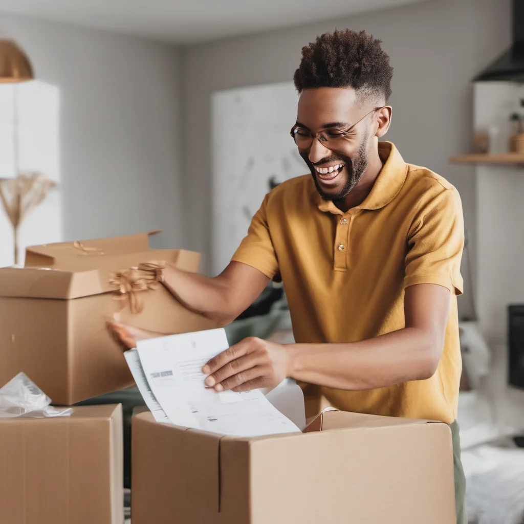 aihappy person receiving a parcel through the mail amazing awesome portrait 2