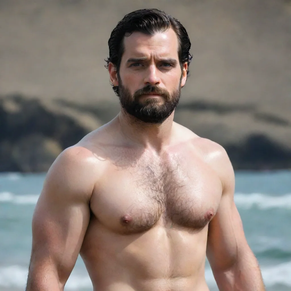 aihenry cavill with a beard shirtless