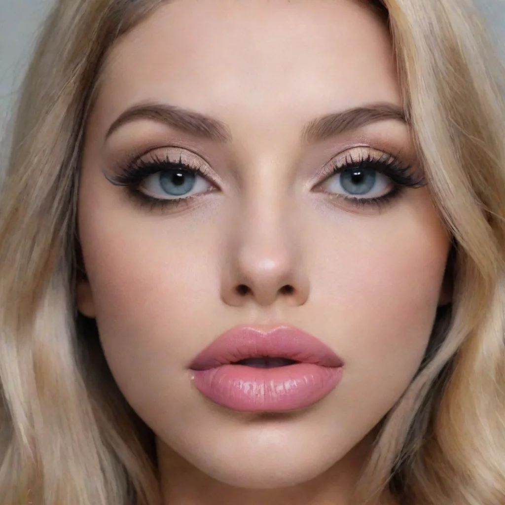 aiher lips are extremely huge