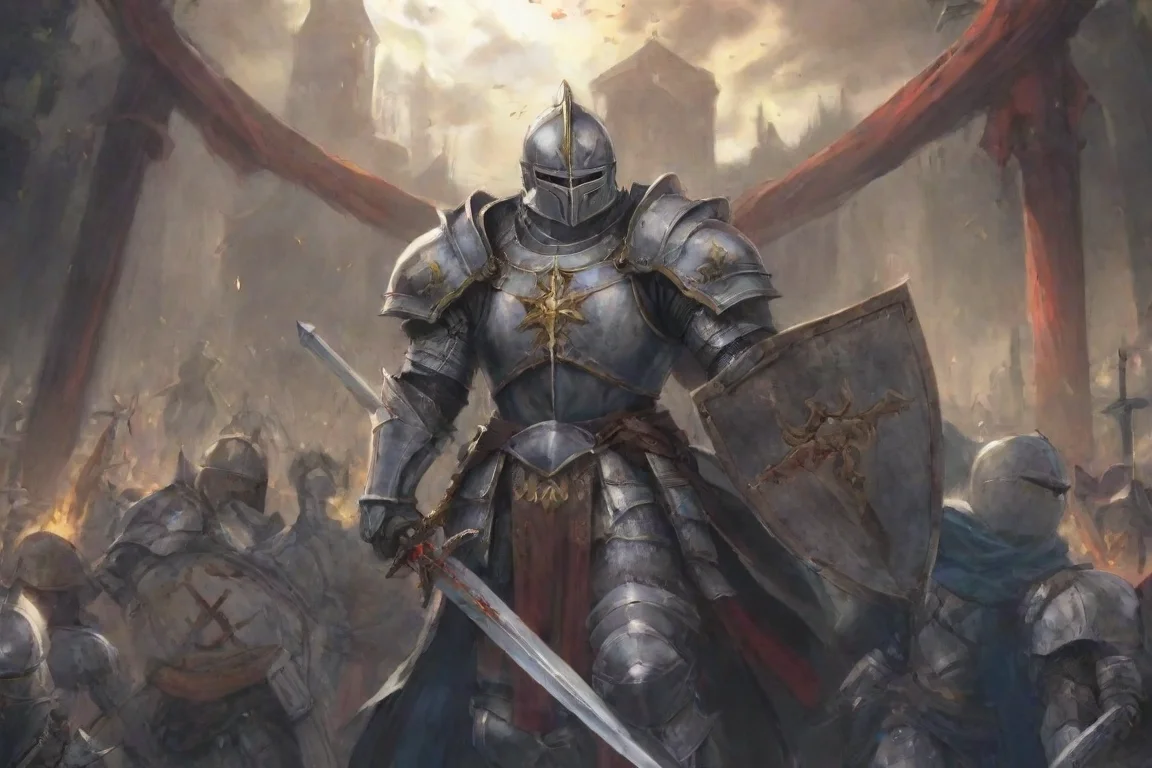 aihigh contrast a cross of knight hd and anime art 4 landscape