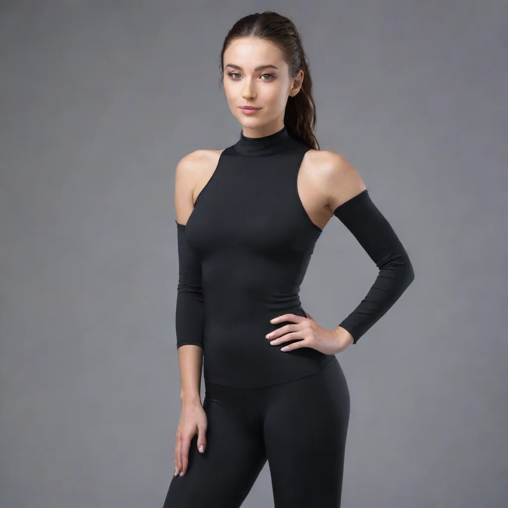 aihigh contrast a woman in form fitting black spandex 4