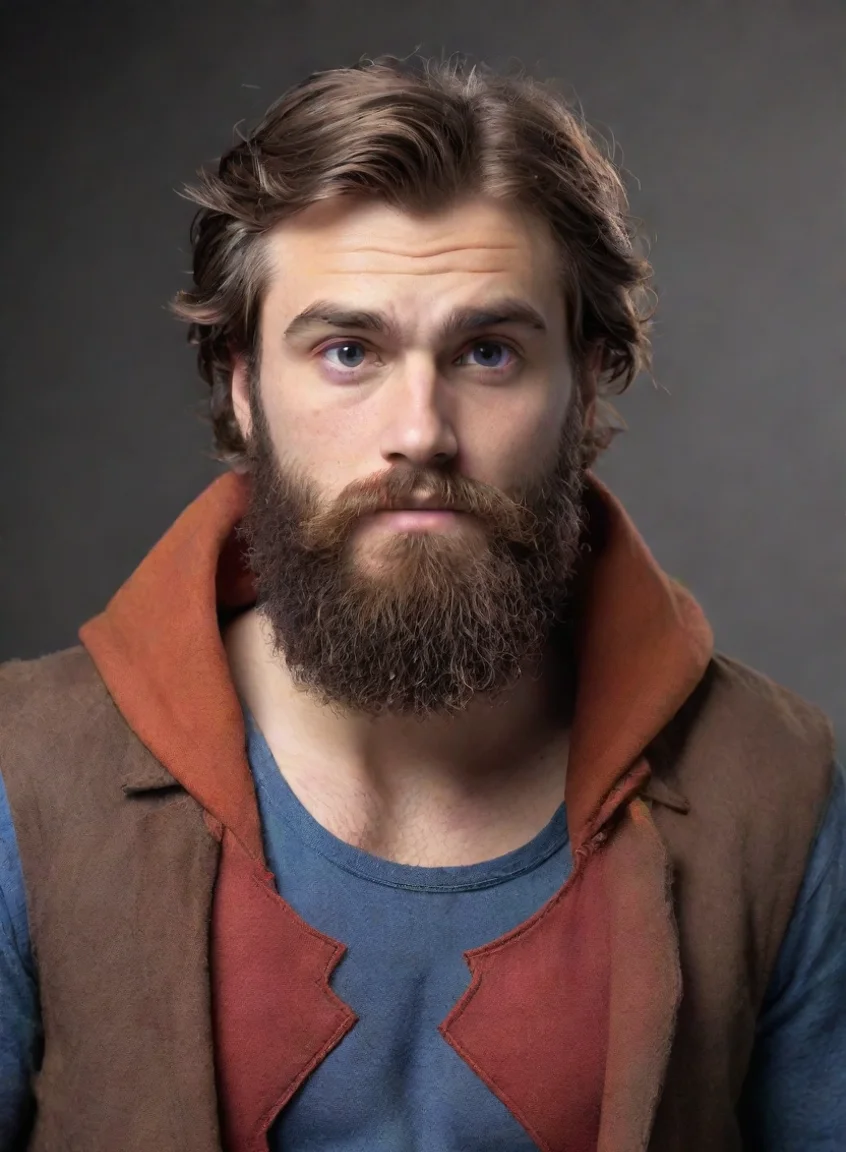 aihigh contrast a young bearded man hobo superhero hd 4 portrait43